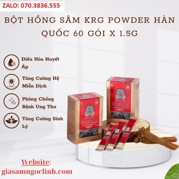 Bột Hồng Sâm KRG Powder Hàn Quốc 60 gói x 1.5g