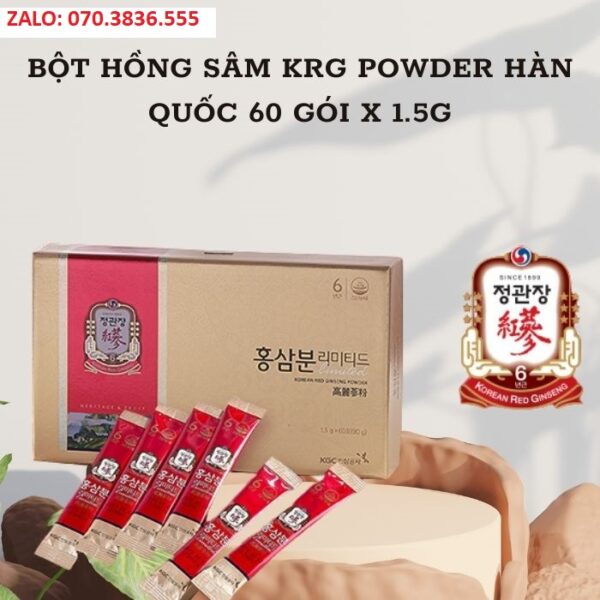 Bột Hồng Sâm KRG Powder Hàn Quốc 60 gói x 1.5g