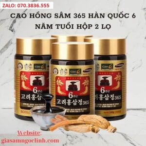 Cao Hong Sam 365 Han Quoc 6 Nam Tuoi Hop 2 Lo 2