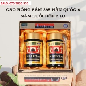 Cao Hong Sam 365 Han Quoc 6 Nam Tuoi Hop 2 Lo 3