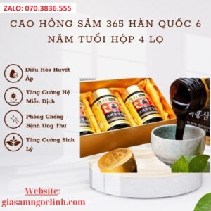Cao Hong Sam 365 Han Quoc 6 Nam Tuoi Hop 4 Lo 1