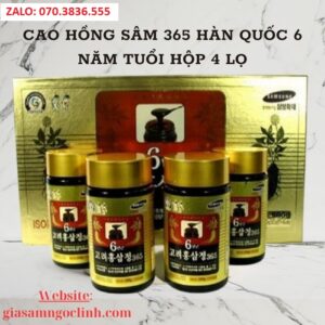 Cao Hong Sam 365 Han Quoc 6 Nam Tuoi Hop 4 Lo 2