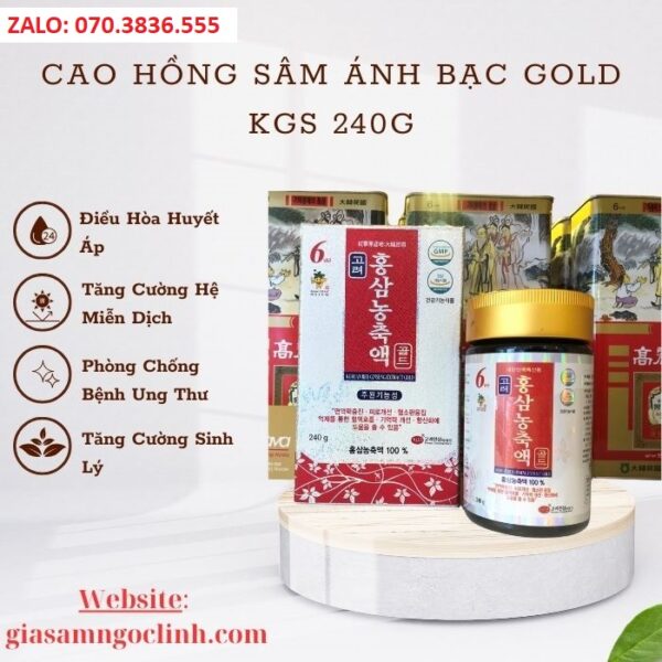 Cao Hồng Sâm Ánh Bạc Gold KGS 240g