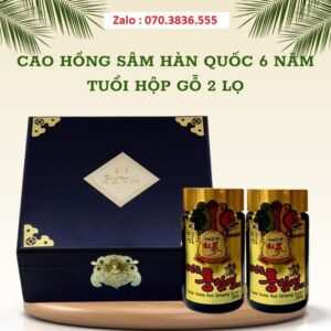 Cao Hồng Sâm Hàn Quốc 6 Năm Tuổi Hộp Gỗ 2 Lọ