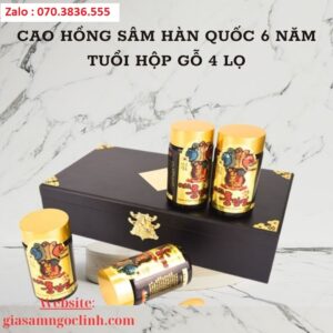 Cao Hồng Sâm Hàn Quốc 6 Năm Tuổi Hộp Gỗ 4 Lọ Cao Hong Sam Han Quoc 6 Nam Tuoi Hop Go 4 Lo 2