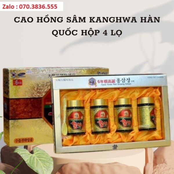 Cao Hồng Sâm Kanghwa Hàn Quốc Hộp 4 Lọ