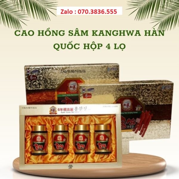 Cao Hồng Sâm Kanghwa Hàn Quốc Hộp 4 Lọ