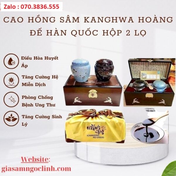 Cao Hồng Sâm Kanghwa Hoàng Đế Hàn Quốc Hộp 2 Lọ