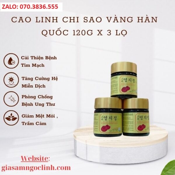 Cao Linh Chi Sao Vàng Hàn Quốc 120g x 3 lọ