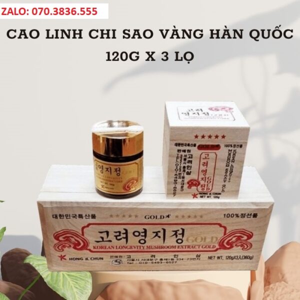 Cao Linh Chi Sao Vàng Hàn Quốc 120g x 3 lọ