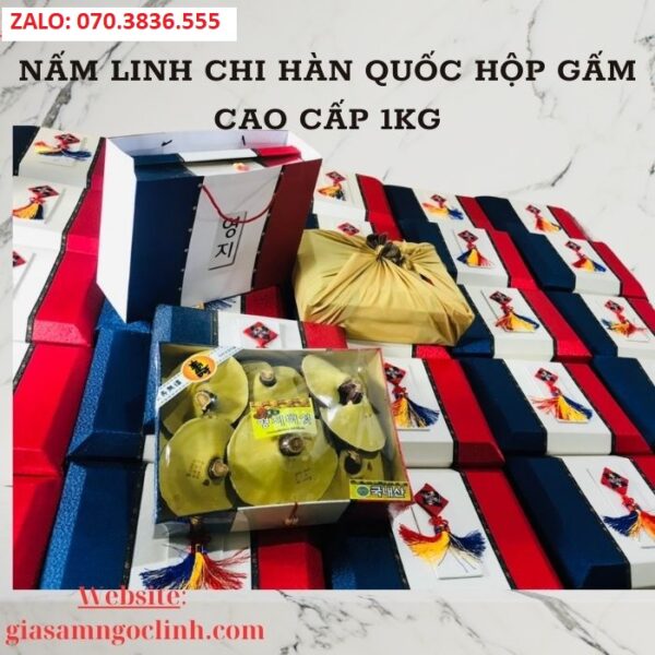 Nấm Linh Chi Hàn Quốc Hộp Gấm Cao Cấp 1kg