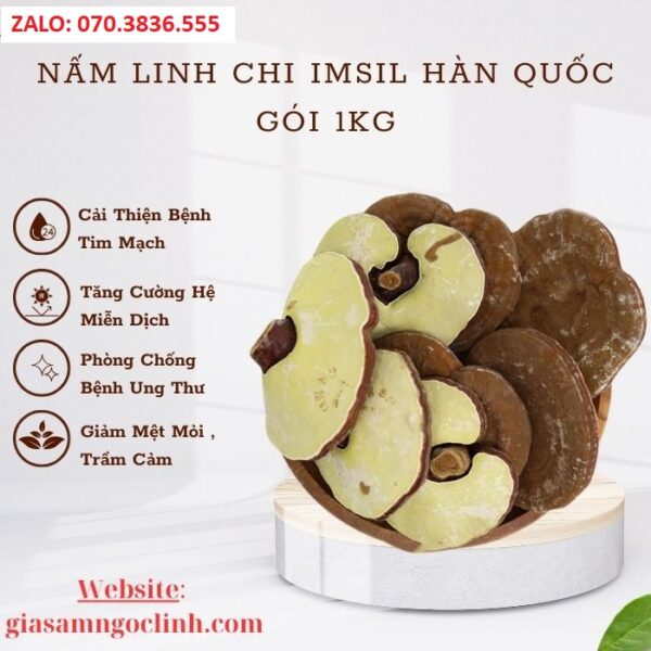 Nấm Linh Chi Imsil Hàn Quốc Gói 1kg