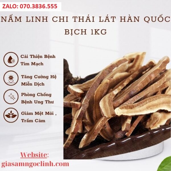 Nấm Linh Chi Thái Lát Hàn Quốc Bịch 1kg