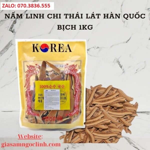 Nấm Linh Chi Thái Lát Hàn Quốc Bịch 1kg