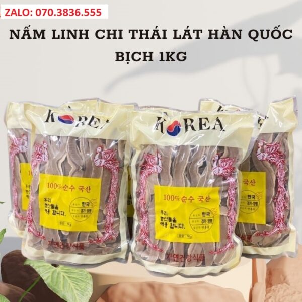 Nấm Linh Chi Thái Lát Hàn Quốc Bịch 1kg