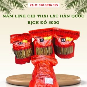 Nấm Linh Chi Thái Lát Hàn Quốc Bịch Đỏ 500g