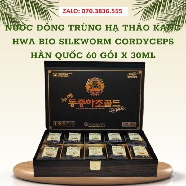 Nước Đông Trùng Hạ Thảo Kang Hwa Bio Silkworm Cordyceps Hàn Quốc 60 gói x 30ml