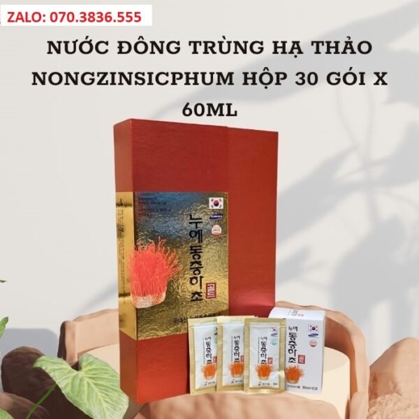 Nước Đông Trùng Hạ Thảo Nongzinsicphum hộp 30 gói x 60ml
