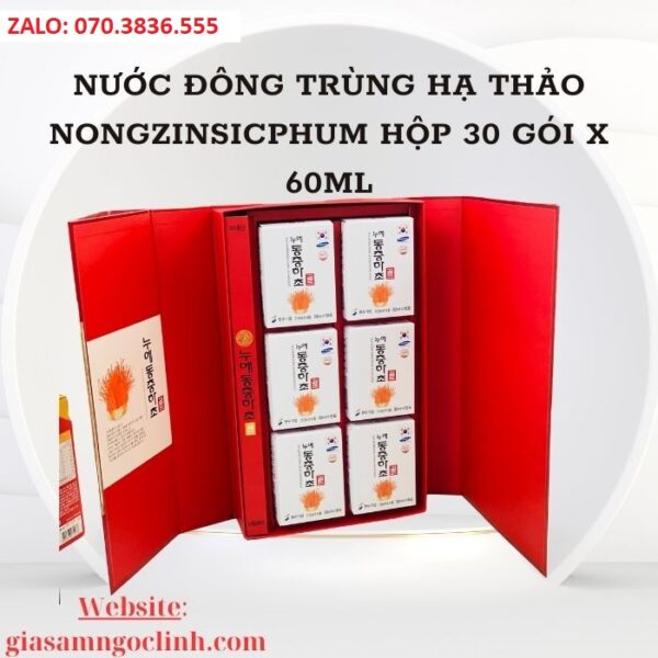 Nước Đông Trùng Hạ Thảo Nongzinsicphum hộp 30 gói x 60ml