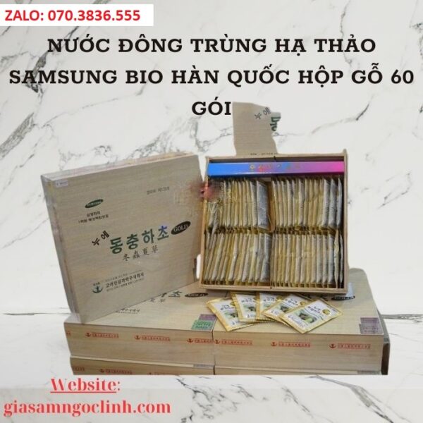 Nước Đông Trùng Hạ Thảo Samsung Bio Hàn Quốc Hộp Gỗ 60 Gói