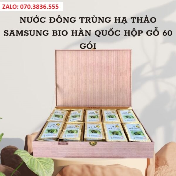 Nước Đông Trùng Hạ Thảo Samsung Bio Hàn Quốc Hộp Gỗ 60 Gói
