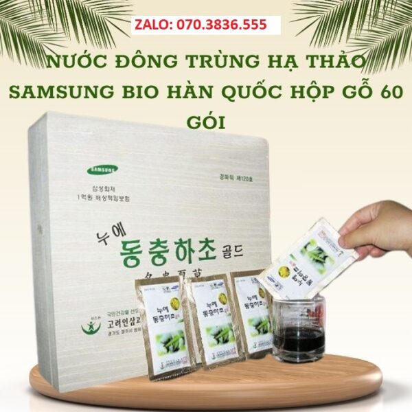 Nước Đông Trùng Hạ Thảo Samsung Bio Hàn Quốc Hộp Gỗ 60 Gói