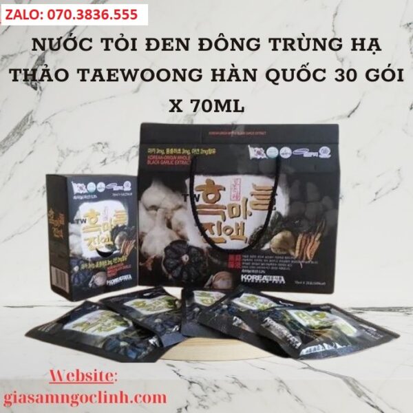 Nước Tỏi Đen Đông Trùng Hạ Thảo TAEWOONG Hàn Quốc 30 gói x 70ml