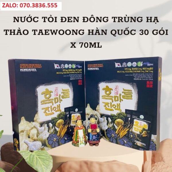 Nước Tỏi Đen Đông Trùng Hạ Thảo TAEWOONG Hàn Quốc 30 gói x 70ml