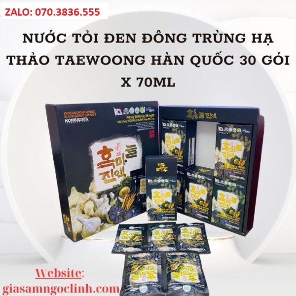 Nước Tỏi Đen Đông Trùng Hạ Thảo TAEWOONG Hàn Quốc 30 gói x 70ml