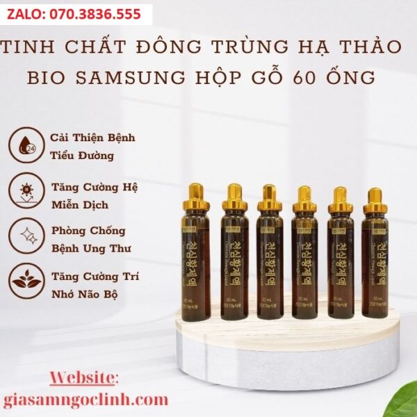 Tinh Chất Đông Trùng Hạ Thảo Bio Samsung Hộp Gỗ 60 ống