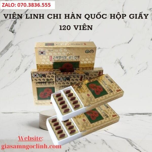 Viên Linh Chi Hàn Quốc Hộp Giấy 120 Viên