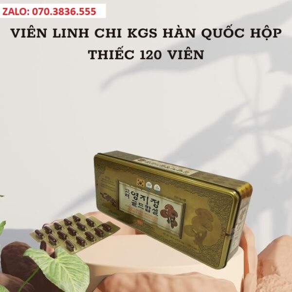 Viên Linh Chi KGS Hàn Quốc Hộp Thiếc 120 Viên