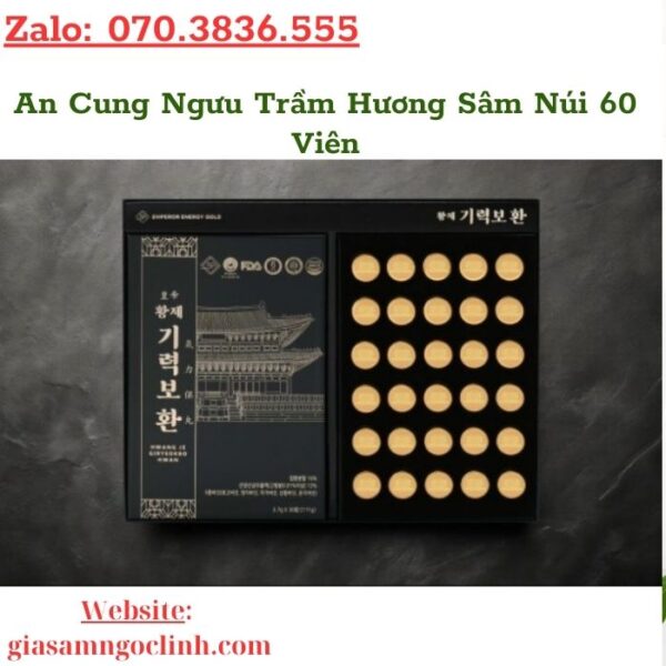 An Cung Ngưu Trầm Hương Sâm Núi 60 Viên