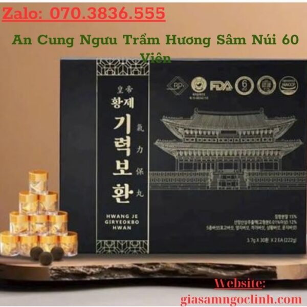 An Cung Ngưu Trầm Hương Sâm Núi 60 Viên