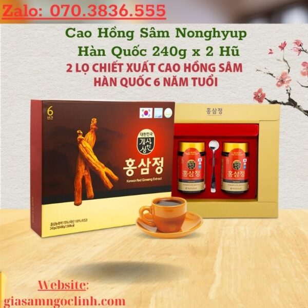 Cao Hồng Sâm Nonghyup Hàn Quốc 240g x 2 Hũ