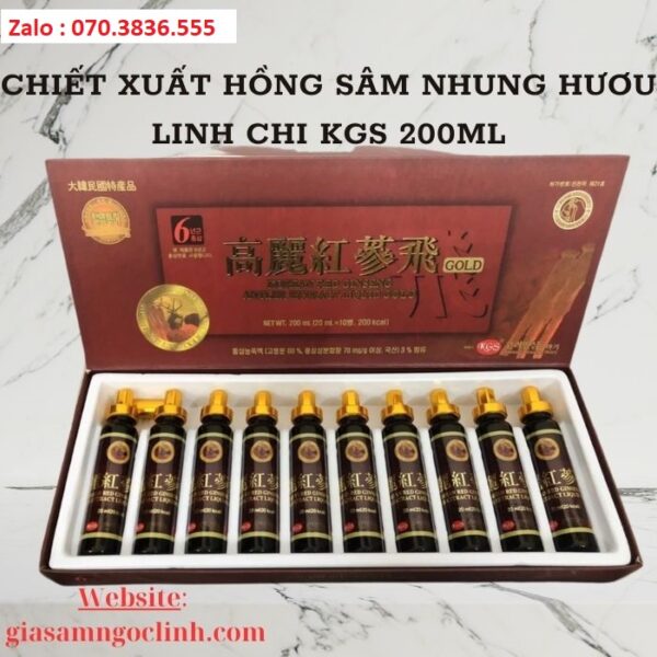 Chiết Xuất Hồng Sâm Nhung Hươu Linh Chi KGS 200ml