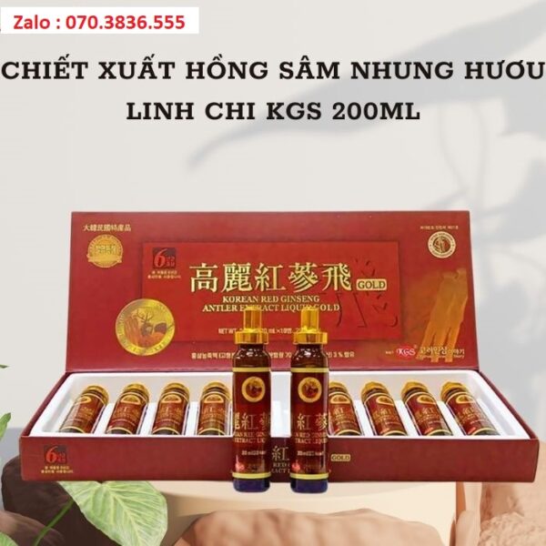 Chiết Xuất Hồng Sâm Nhung Hươu Linh Chi KGS 200ml