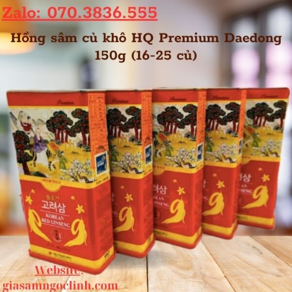 Hồng Sâm Củ Khô HQ Premium Daedong 150g (16-25 củ)