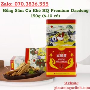 Hồng Sâm Củ Khô HQ Premium Daedong 150g (6-10 củ)