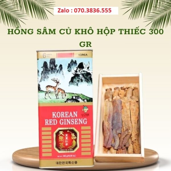 Hồng Sâm Củ Khô Hộp Thiếc 300 gr