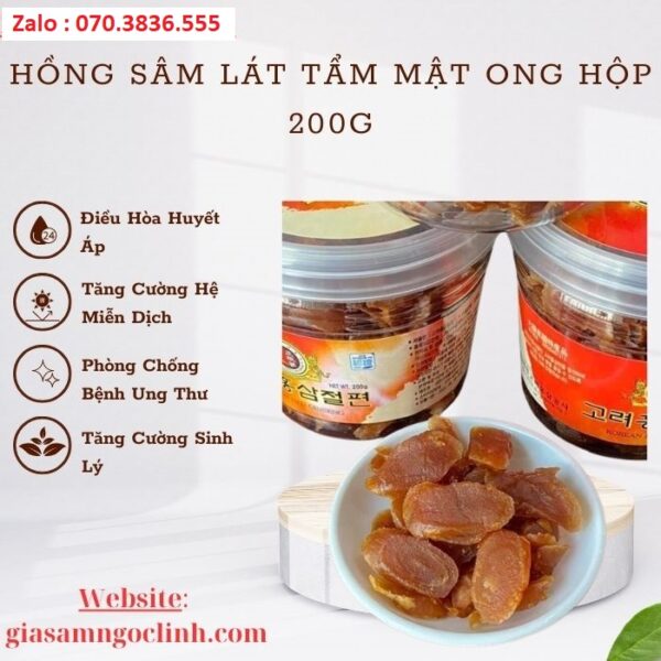Hồng Sâm Lát Tẩm Mật Ong Hộp 200g