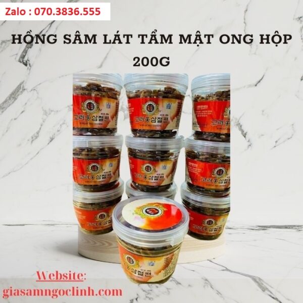 Hồng Sâm Lát Tẩm Mật Ong Hộp 200g