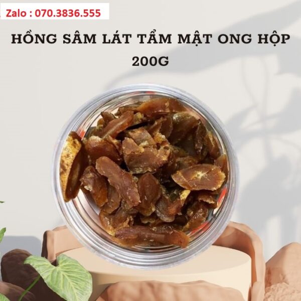 Hồng Sâm Lát Tẩm Mật Ong Hộp 200g