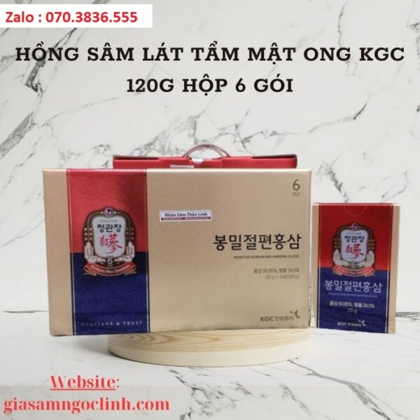 Hồng Sâm Lát Tẩm Mật Ong KGC 120g Hộp 6 gói