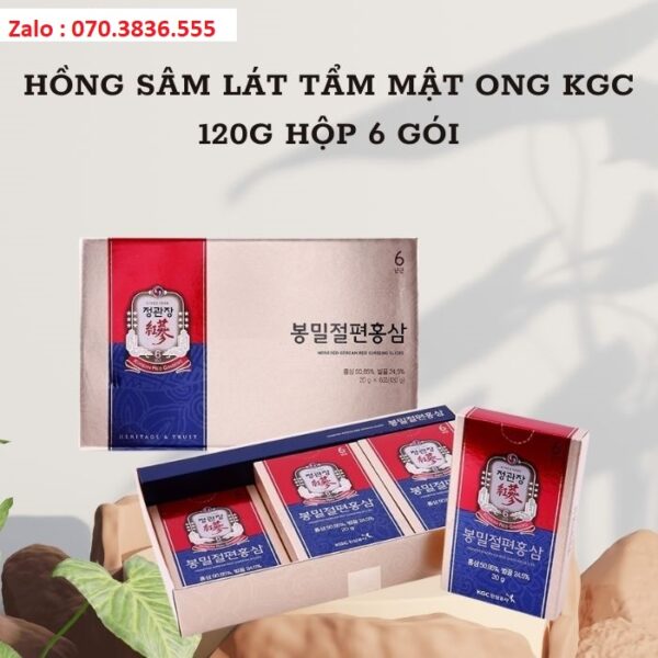 Hồng Sâm Lát Tẩm Mật Ong KGC 120g Hộp 6 gói
