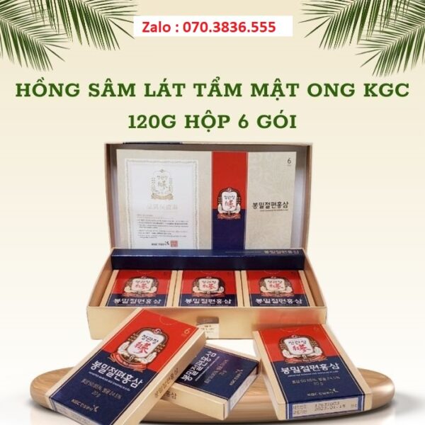 Hồng Sâm Lát Tẩm Mật Ong KGC 120g Hộp 6 gói