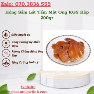 Hồng Sâm Lát Tẩm Mật Ong KGS Hộp 200gr Hong Sam Lat Tam Mat Ong KGS Hop 200gr 1