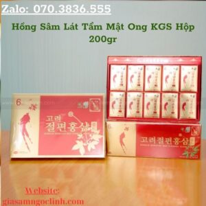 Hồng Sâm Lát Tẩm Mật Ong KGS Hộp 200gr Hong Sam Lat Tam Mat Ong KGS Hop 200gr 2
