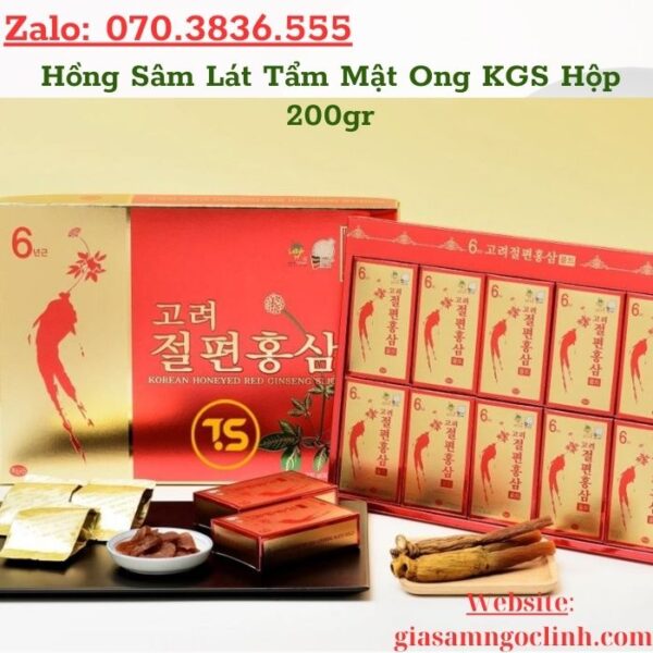 Hồng Sâm Lát Tẩm Mật Ong KGS Hộp 200gr