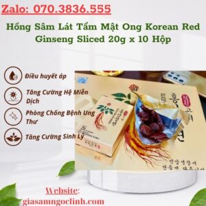 Hong Sam Lat Tam Mat Ong Korean Red Ginseng Sliced 20g x 10 Hop 1